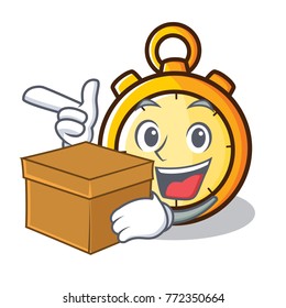 With box chronometer character cartoon style
