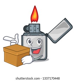 With box cigarette lighters above wooden character tables