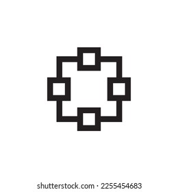 box and circle mono line logo for building construction