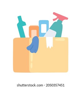 box with clean tools icon style