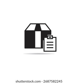 box with clipboard icon vector illustration