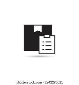 box and clipboard list icon on white background vector illustration