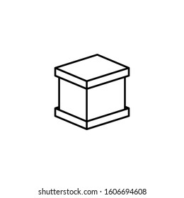 Box closed icon. Simple line, outline vector of packaging icons for ui and ux, website or mobile application