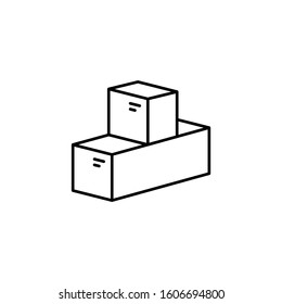 Box closed icon. Simple line, outline vector of packaging icons for ui and ux, website or mobile application