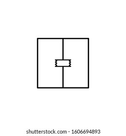 Box closed icon. Simple line, outline vector of packaging icons for ui and ux, website or mobile application