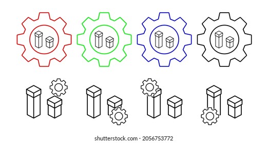 Box closed vector icon in gear set illustration for ui and ux, website or mobile application