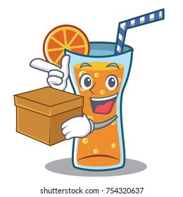 With box cocktail character cartoon style vector illustration