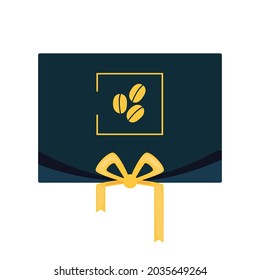 box coffee, flat coffee ilustration package, gift box coffee vector.
