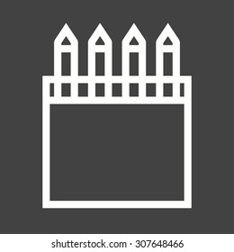 Box, color, pencil icon vector image.Can also be used for art and designing. Suitable for mobile apps, web apps and print media.