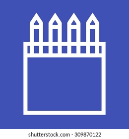Box, color, pencil icon vector image.Can also be used for art and designing. Suitable for mobile apps, web apps and print media.