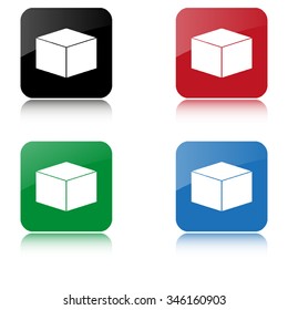 box  - color vector icon  with shadow