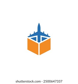 Combinación de caja con un diseño de logotipo de avión.
