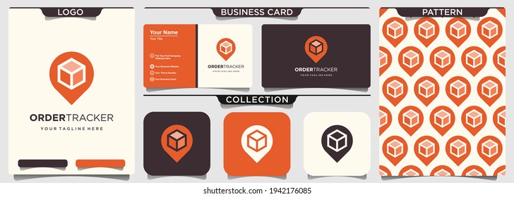 box combination map pointer logo Vector.