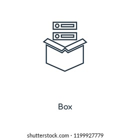 Box concept line icon. Linear Box concept outline symbol design. This simple element illustration can be used for web and mobile UI/UX.