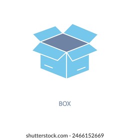 box concept line icon. Simple element illustration. box concept outline symbol design.