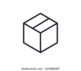 Concepto de caja. Ilustración moderna de gran calidad para banners, volantes y sitios web. Actrazo editable en estilo plano de moda. Icono de línea del cuadro 