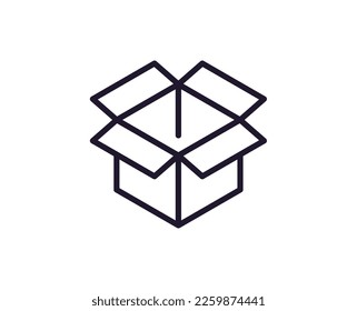 Concepto de caja. Ilustración moderna de gran calidad para banners, volantes y sitios web. Actrazo editable en estilo plano de moda. Icono de línea del cuadro 