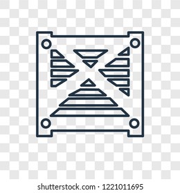 Box concept vector linear icon isolated on transparent background, Box concept transparency concept in outline style