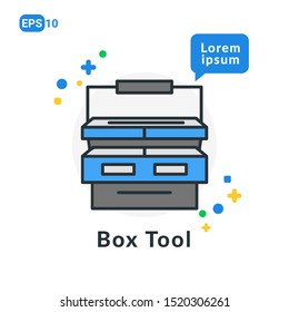 Box Construction Tool Flat icon . Used For web, logo, mobile app, User Interface and Infographic