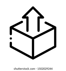 Box Container With Arrow Agile Element Vector Icon Thin Line. Contour Illustration