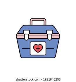 Box container color line icon. Donor program. Pictogram for web page, mobile app, promo. UI UX GUI design element. Editable stroke.