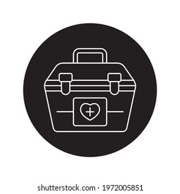 Box container color line icon. Donor program. Pictogram for web page, mobile app, promo. UI UX GUI design element. Editable stroke.