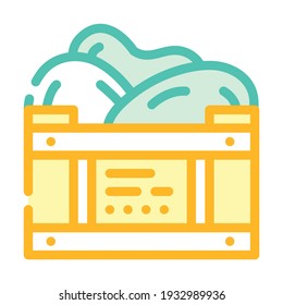 box container with mango color icon vector. box container with mango sign. isolated symbol illustration