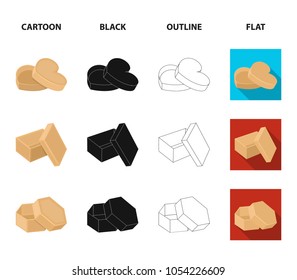 Box, container, package, and other web icon in cartoon,black,outline,flat style.Case, shell, framework, icons in set collection.