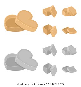 Box, container, package, and other web icon in cartoon,monochrome style.Case, shell, framework, icons in set collection.