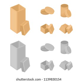 Box, container, package, and other web icon in cartoon,monochrome style.Case, shell, framework, icons in set collection.