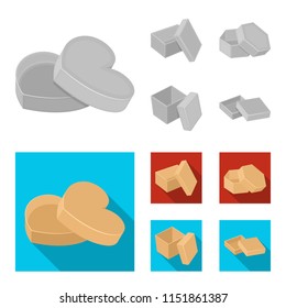 Box, container, package, and other web icon in monochrome,flat style.Case, shell, framework, icons in set collection.