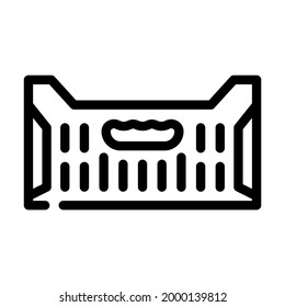 box container plastic line icon vector. box container plastic sign. isolated contour symbol black illustration