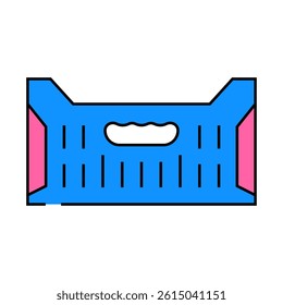 box container plastic line icon vector. box container plastic sign. isolated symbol illustration