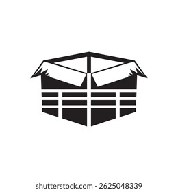 Box container silhouette in vector style