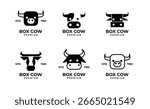 Box Cow Head logo icon design illustration template