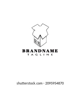 box and crates cartoon logo icon design template black modern isolated vector