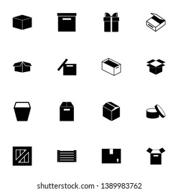 Box and Crates icon - Expand to any size - Change to any colour. Perfect Flat Vector Contains such Icons as dower chest, pannier, gift, cardboard and wooden boxes, packaging, parcel, package, packet