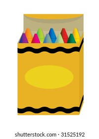 Box of crayons - vector