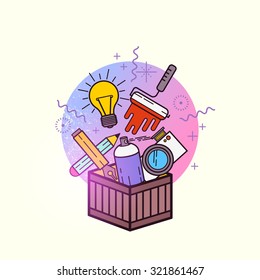 Box of Creative Items. 