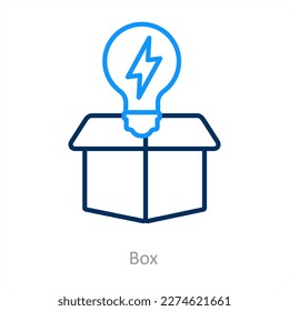 box and creativity icon concept