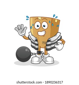 box criminal vector. cartoon character