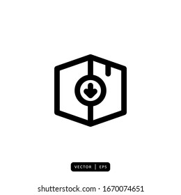 Vector de icono de cubo - Signo o símbolo 