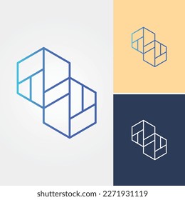 Vector de diseño de logotipo de cubo de caja