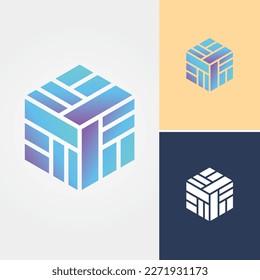 Box Cube Logo Design Vector