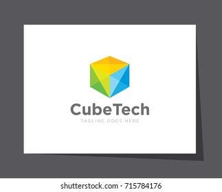 box cube logo icon vector template