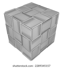 Box Cube Of Nails Vector 02. Illustration Isolated On White Background. A Vector Illustration Of Nails Cube. 
