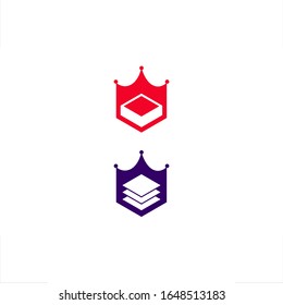 box cube stack crown logo