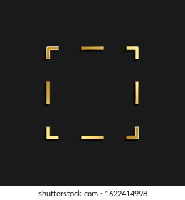 Box, cut, dashed gold icon. Vector illustration of golden icon