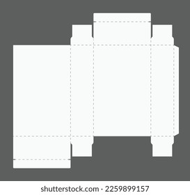 Modelo de corte de caja. Diseño de plantilla de paquete para un nuevo diseño. Cartón rectangular de papel, simulación de contenedores