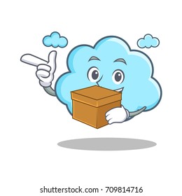 With box cute cloud character cartoon